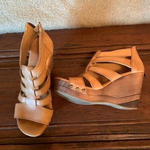 Bed Stu Leather Wedge Sandal